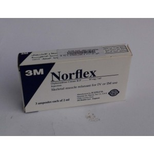 Norflex ( Orphenadrine 30 mg / ml ) 3 ampoules 